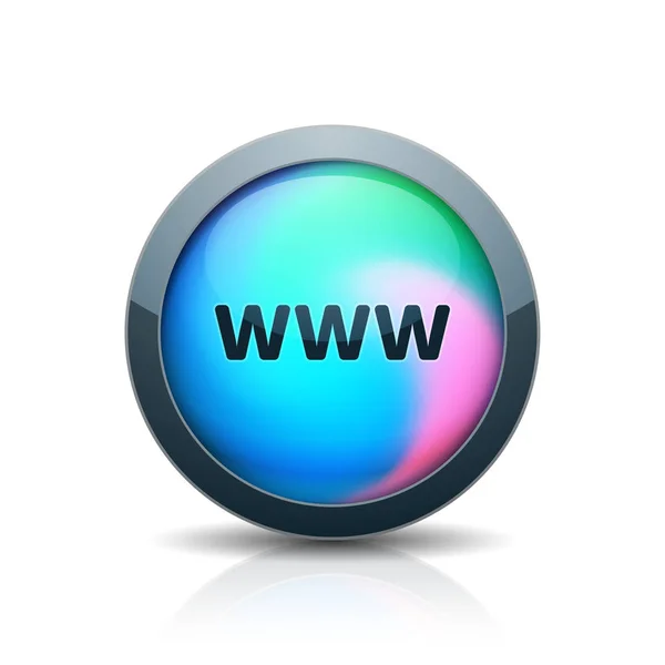 Www Internet Minimal Style Button Illustrazione Vettoriale — Vettoriale Stock