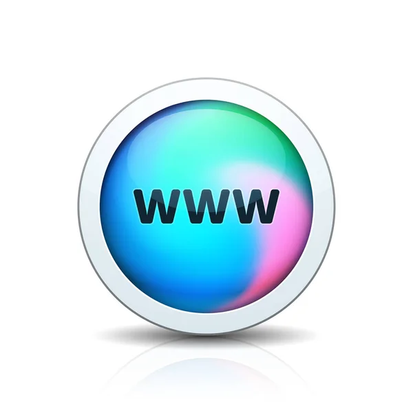Www Internet Minimal Style Button Vector Illustration — Stock Vector