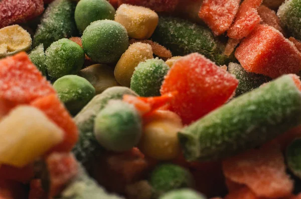 Hromada Mražené Zeleninové Kousky Detail — Stock fotografie