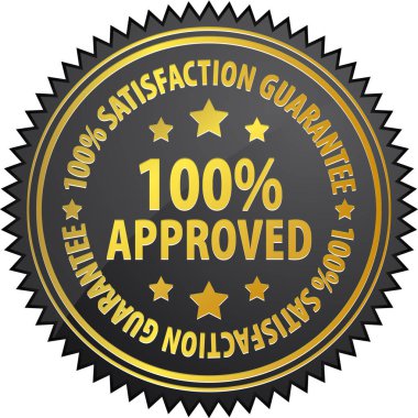 simge metin yüzde 100 ile onaylı, vektör çizim memnuniyet garantisi