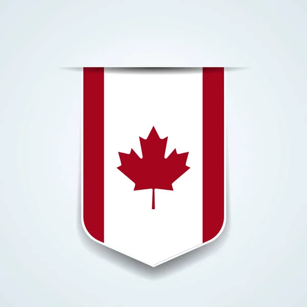Ασπίδα Καναδική Σημαία Εικονογράφηση Διάνυσμα — Διανυσματικό Αρχείο