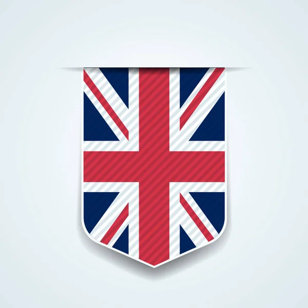 Escudo Com Bandeira Inglesa Ilustração Vetorial —  Vetores de Stock