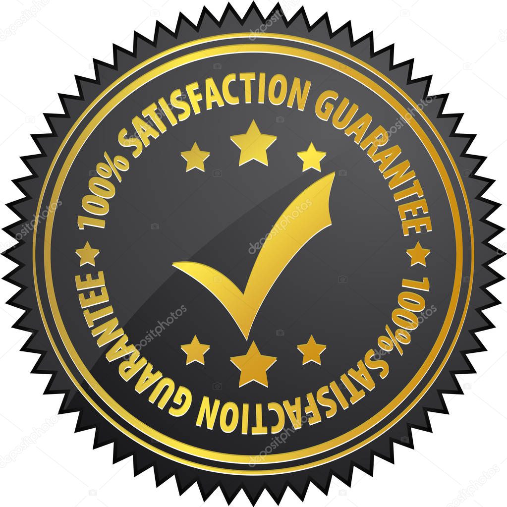 satisfaction guaranteed icon with check mark sign , vector illustration