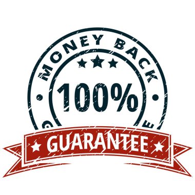 para iade garantisi ile kırmızı kurdele, vektör, illüstrasyon simge