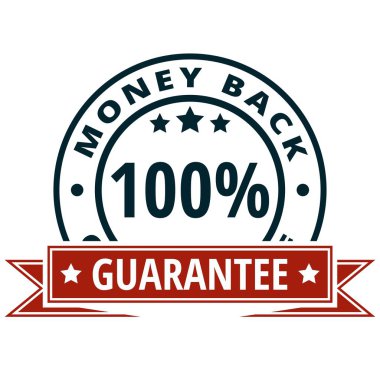 para iade garantisi ile kırmızı kurdele, vektör, illüstrasyon simge