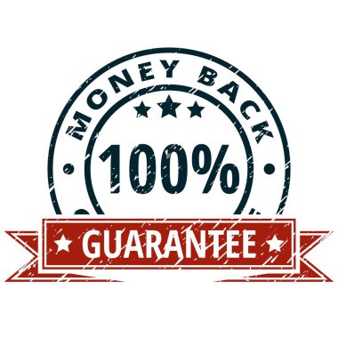 para iade garantisi ile kırmızı kurdele, vektör, illüstrasyon simge