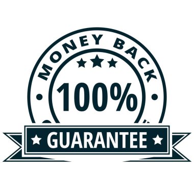 para iade garantisi ile siyah şerit, vektör, illüstrasyon simge