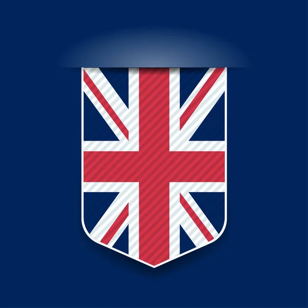 Tarcza Angielska Flaga Ilustracja Wektorowa — Wektor stockowy