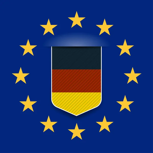Bandera Alemana Con Estrellas Ilustración Vectorial — Archivo Imágenes Vectoriales