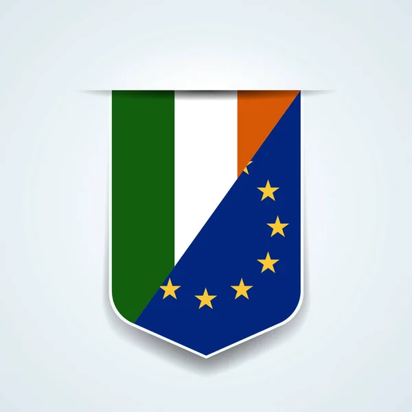 Irländsk Flagga Med Stjärnor Vektor Illustration — Stock vektor