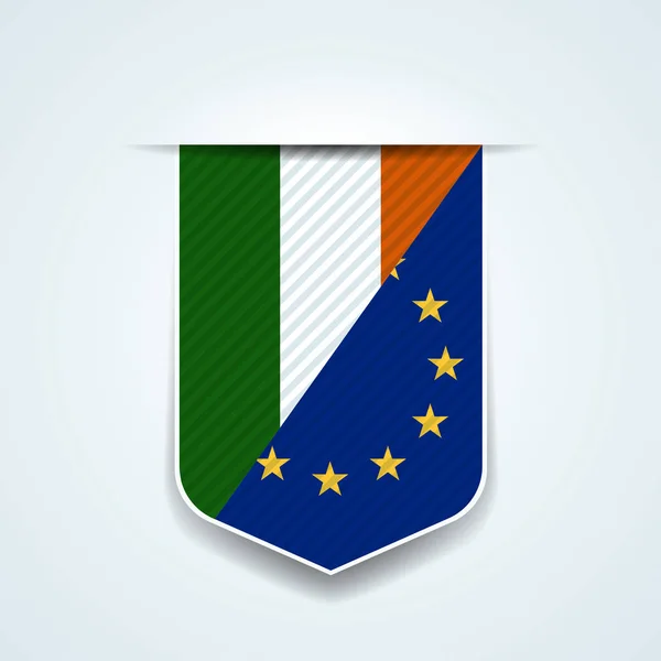 Irländsk Flagga Med Stjärnor Vektor Illustration — Stock vektor