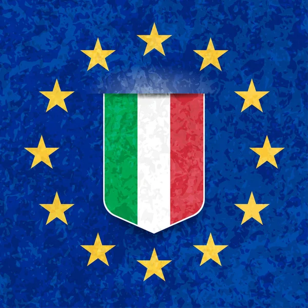Drapeau Italien Avec Des Étoiles Illustration Vectorielle — Image vectorielle