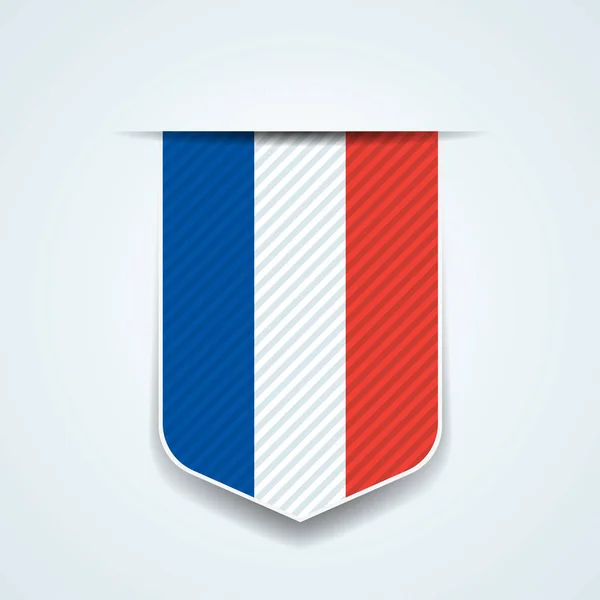 Щит Французьким Прапором Векторні Ілюстрації — стоковий вектор