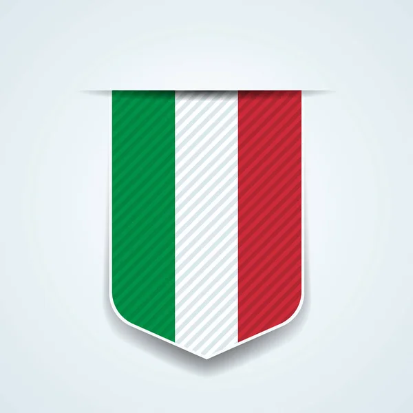 Schild Met Italiaanse Vlag Vectorillustratie — Stockvector