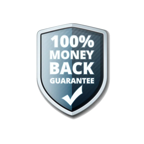 Money back guarantee shield — Stock Vector