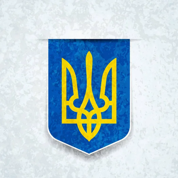 Drapeau Avec Trident Armoiries État Ukraine Couleurs Drapeau Ukrainien Illustration — Image vectorielle