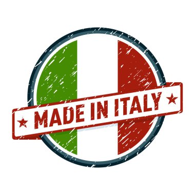 düğme metin Made İtalya ve bayrak, vektör, resimde