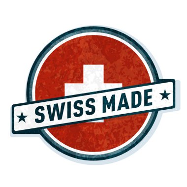 düğme metin yapılan İsviçre ve bayrak, vektör, illüstrasyon