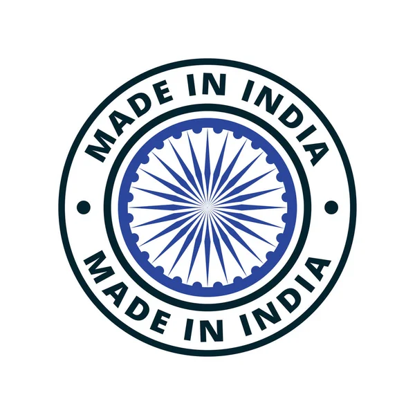 Кнопка Текстом Зроблено Індії Прапор Вектор Ілюстрація — стоковий вектор