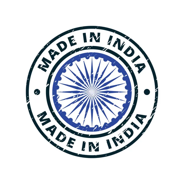 Botão Com Texto Feito Índia Bandeira Vetor Ilustração —  Vetores de Stock