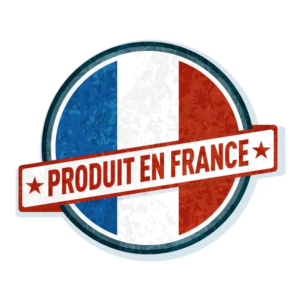Botón Con Texto Francés Hecho Francia Bandera Vector Ilustración — Vector de stock
