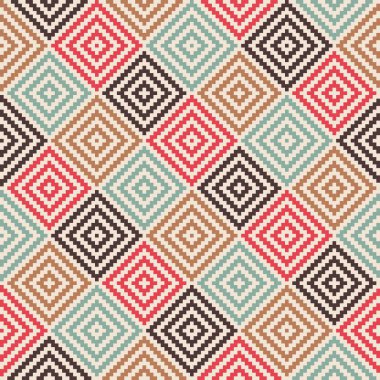 renkli Dikişsiz Aztek geometrik desen  