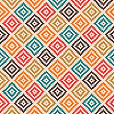 renkli Dikişsiz Aztek geometrik desen  