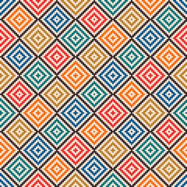 renkli Dikişsiz Aztek geometrik desen  