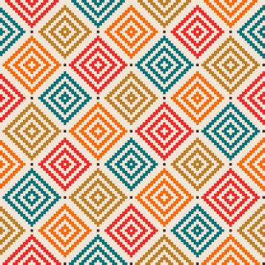 renkli Dikişsiz Aztek geometrik desen  