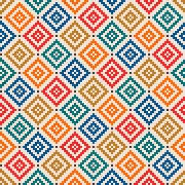 renkli Dikişsiz Aztek geometrik desen  