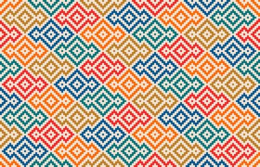 renkli Dikişsiz Aztek geometrik desen  