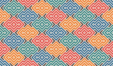 renkli Dikişsiz Aztek geometrik desen  