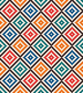 renkli Dikişsiz Aztek geometrik desen  