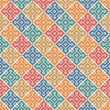 renkli Dikişsiz Aztek geometrik desen  
