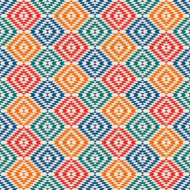 renkli Dikişsiz Aztek geometrik desen  