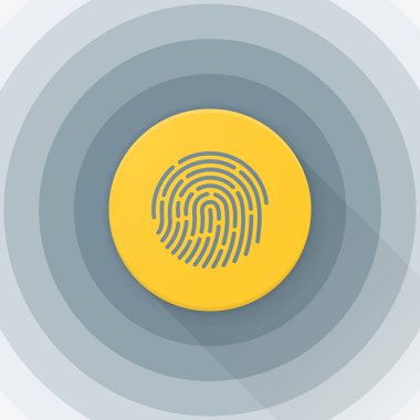 Beyaz arka plan üzerinde parmak izi ile Internet düğmesi 