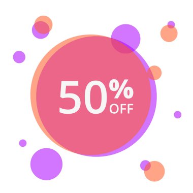 yüzde 50 indirim ile renkli daire , vektör illüstrasyon, satış konsepti