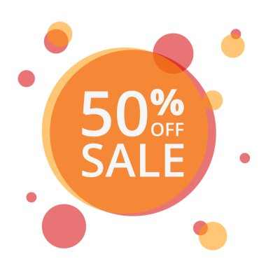 yüzde 50 indirim ile renkli daire , vektör illüstrasyon, satış konsepti