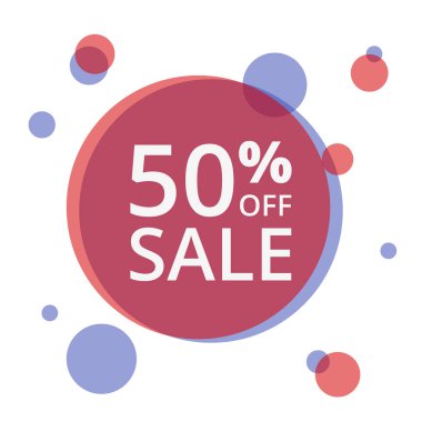 yüzde 50 indirim ile renkli daire , vektör illüstrasyon, satış konsepti