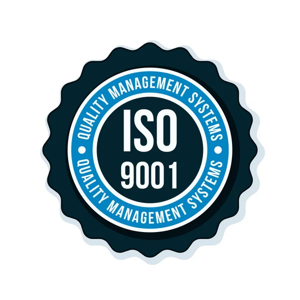 Iso 9001 Σύστημα Διαχείρισης Ποιότητας Ετικέτα Διάνυσμα Απεικόνιση — Διανυσματικό Αρχείο