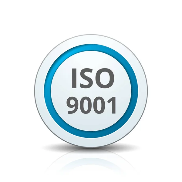 Iso 9001 Kvalitetsstyrningssystem Etikett Vektor Illustration — Stock vektor