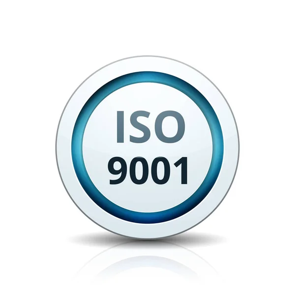 Iso 9001 Kvalitetsstyrningssystem Etikett Vektor Illustration — Stock vektor