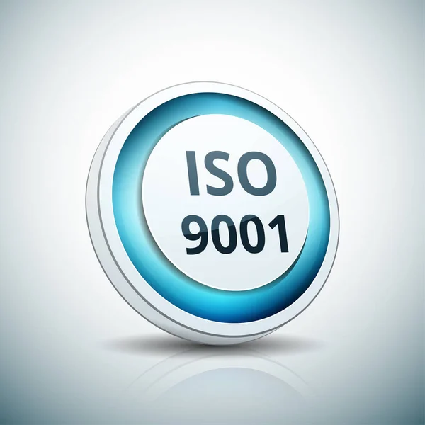 Iso 9001 Kvalitetsstyrningssystem Etikett Vektor Illustration — Stock vektor