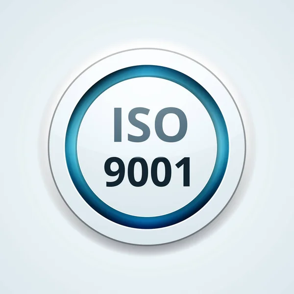 Iso 9001 Kvalitetsstyrningssystem Etikett Vektor Illustration — Stock vektor