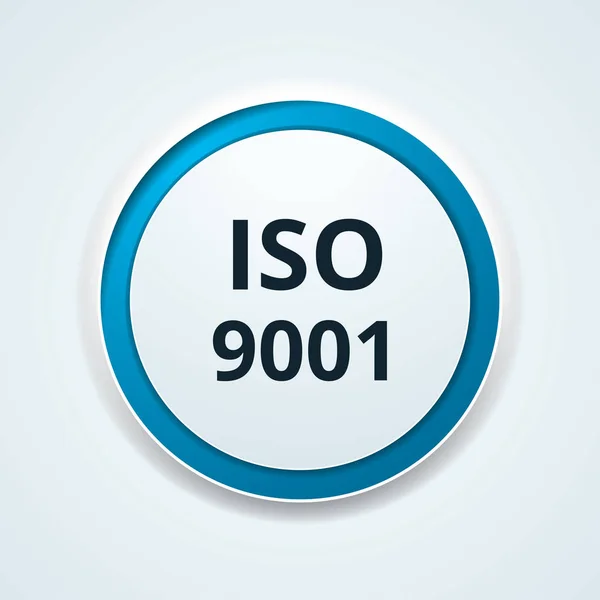 Iso 9001 Kvalitetsstyrningssystem Etikett Vektor Illustration — Stock vektor