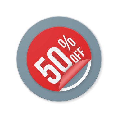 düğme, vektör çizim, satış konsepti içinde 50 yüzdeleri  