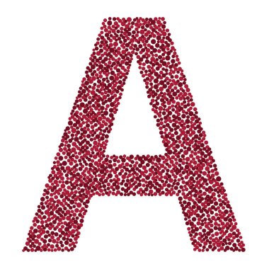 Bir harf rengi dağıtılmış daireler nokta illüstrasyon