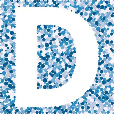 D harfi renk dağıtılmış daireler nokta illüstrasyon 