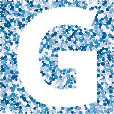 G harfi renk dağıtılmış daireler nokta illüstrasyon 