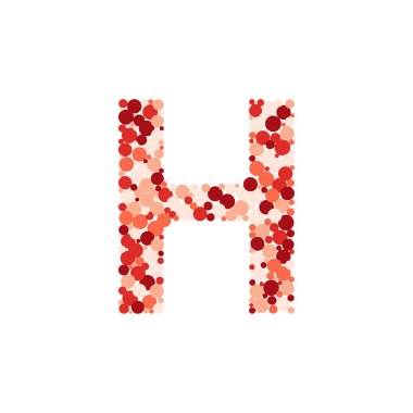 H harfi renk dağıtılmış daireler nokta illüstrasyon 